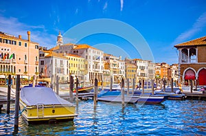 Panoramic view of famous Grand Canal in Venice, Italy