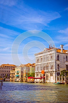 Panoramic view of famous Grand Canal in Venice, Italy