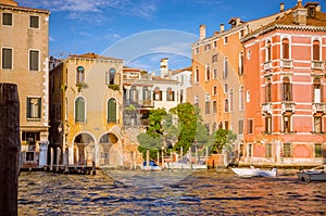 Panoramic view of famous Grand Canal in Venice, Italy