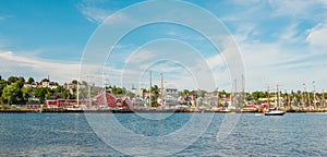 Panoramic view of the famous harbor front of Lunenburg during Ta