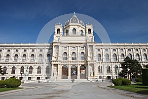 Panoramic view of famous landmark palace Art History Museum Vienna. Austria