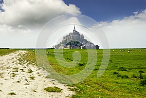 Panoramic view of famous Le Mont Saint Michele