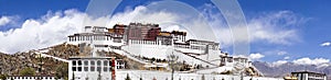 Panoramic view of Potala palace, former Dalai Lama residence in Lhasa - Tibet photo