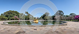 Panoramic view of Farroupilha Park or Redencao Park fountain in - Porto Alegre, Rio Grande do Sul, Brazil