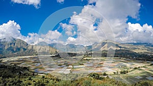 Panoramic View Of Field And Mountains Against Sky