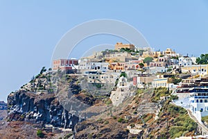 Panoramic view of Fira on Santorini