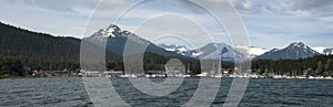 Panoramic View of Fishing Boats Harbor In Alaska