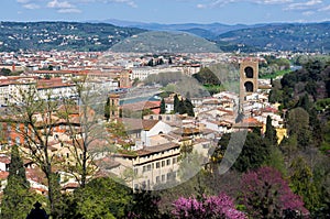 Panoramic view of Florence from Boboli Gardens. Tuscany, Italy