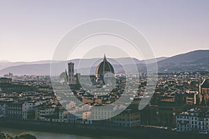 Panoramic view of Florence city from Piazzale Michelangelo