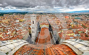 Panoramic view of Florence from cupola of Duomo cathedral photo