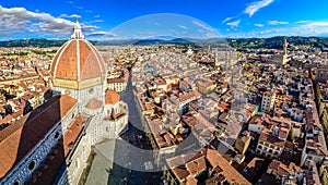 Panoramic view of Florence with Duomo and cupola