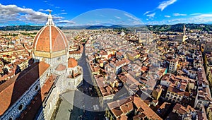 Panoramic view of Florence with Duomo and cupola photo