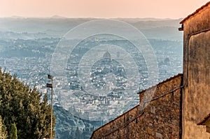Panoramic view of Florence from Fiesole. Tuscany, Italy photo