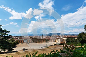 Panoramic view of Florence from Palazzo Pitti in Florence, Italy