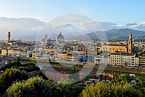 Panoramic view of Florence before sunset