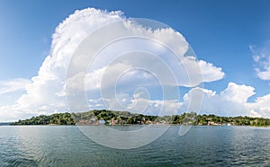 Panoramic view of Flores City and Lake - Flores, Peten, Guatemala
