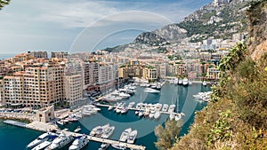 Panoramic view of Fontvieille timelapse - new district of Monaco. photo