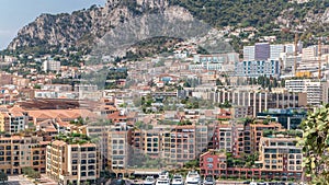 Panoramic view of Fontvieille timelapse - new district of Monaco. photo