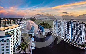 Panoramic View of Fort Lauderdale Florida and the Intracoastal Waterway