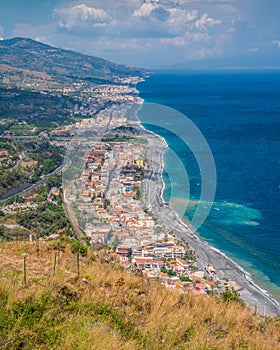 Panoramic view from Forza d`AgrÃÂ². Province of Messina, Sicily, southern Italy. photo