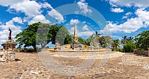 Panoramic view of fountain in Altos de Chavon La Romana Casa De Campo in Punta Cana Dominican Republic