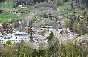 Panoramic view of french Alps and Saint-Gervais-les-Bains photo