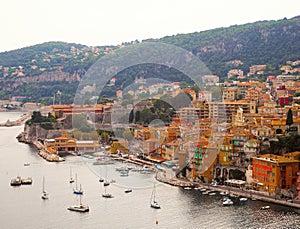 Panoramic view of French Riviera near town of Villefranche-sur-Mer,Menton, Monaco Monte Carlo,CÃ´te d`Azur,French Riviera, France