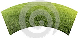 Panoramic view of a fresh green mowed lawn - concept image on white background for easy selection