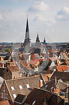 Panoramic view of Ghent. Belgium photo