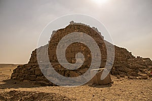 Panoramic view from Giza Desert, Architecture and historical place from Egypt, El Cairo 2018 photo