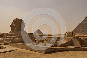 Panoramic view from Giza Desert, Architecture and historical place from Egypt, El Cairo 2018 photo