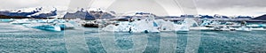 Panoramic view of Glacier lake JÃÂ¶kulsarlon - iceland photo