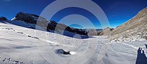 Panoramic view of the Glarnisch glacier, Swiss Alps, Switzerland