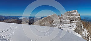 Panoramic view of the Glarnisch glacier, Swiss Alps, Switzerland