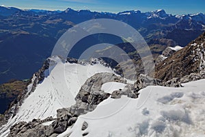 Panoramic view of the Glarnisch glacier, Swiss Alps, Switzerland