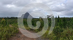 Panoramic view of Glass House Mountains National Park