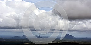 Panoramic view of Glass House Mountains National Park