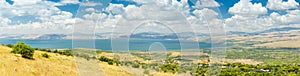 Panoramic View Of Golan Heights and the Galilee and  The Sea of Galilee,  also called Lake Tiberias, Kinneret