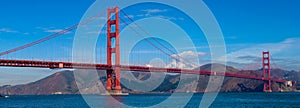 Panoramic View of the Golden Gate Bridge in San Francisco, California