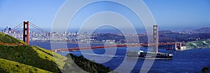 Panoramic view of Golden Gate Bridge, San Francisco