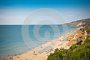 Panoramic view of Golden Sands beach in Bulgaria. photo