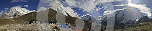 Panoramic view of Gorak Shep village and other 8000m peaks