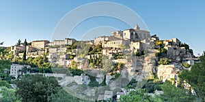 Panoramic view of Gordes city unesco village in France