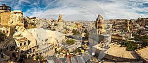 Panoramic view of Goreme, Turkey in the morning.