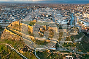 Panoramic view of Gori center with medieval fortress