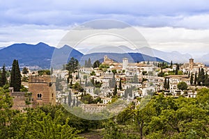 Panoramic view of Granada, Andalusia, Spain