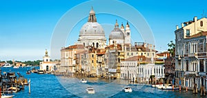 Panoramic view of the Grand Canal in Venice, italy