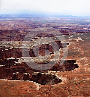Panoramic view from the grand view point in the Canyonlands National Park, Utah, USA