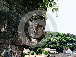 Panoramic View of Graufthal Troglodyte House and Village