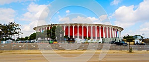 Panoramic view of Great Western Forum in Inglewood